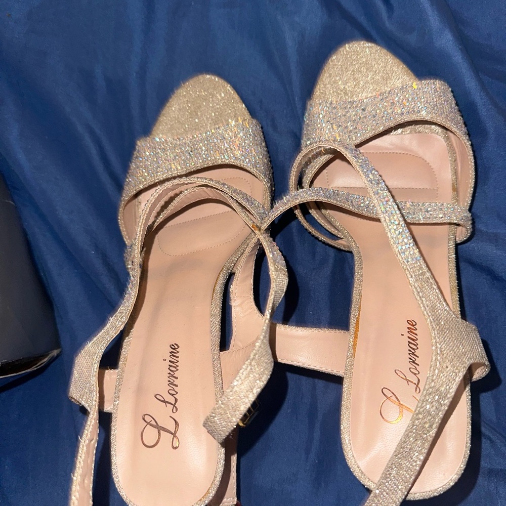 Women's Gold Strappy Heels